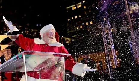 Santa Claus Lighting the Tree at Union Station Los Angeles