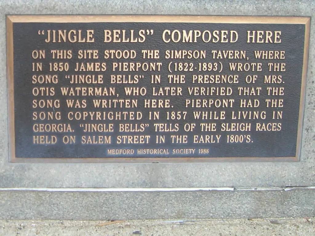 Jingle Bells Plaque in Boston, Massachusetts