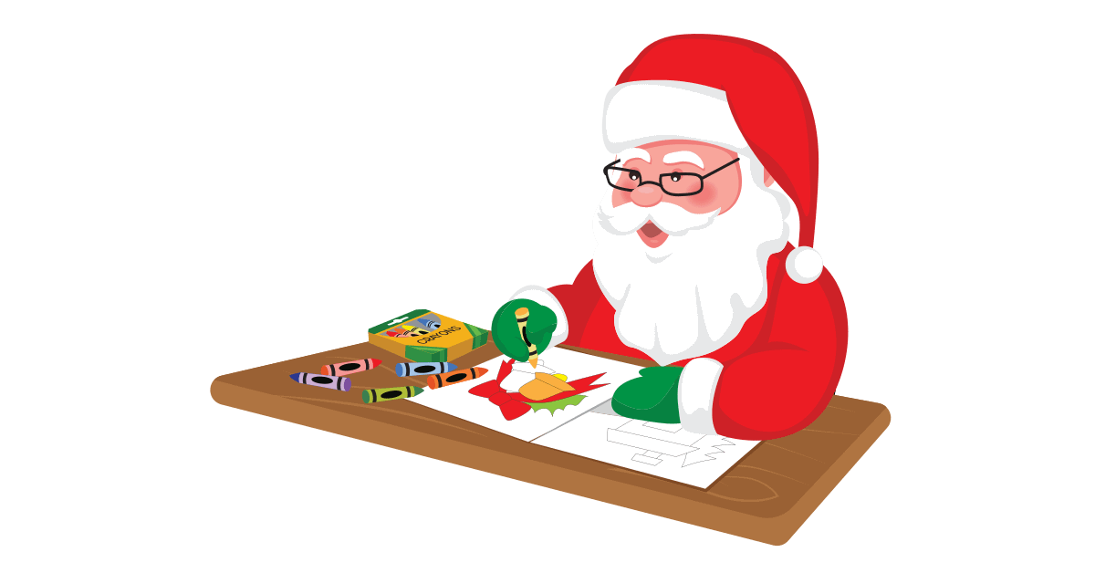 Santa Claus Coloring in a Coloring Book