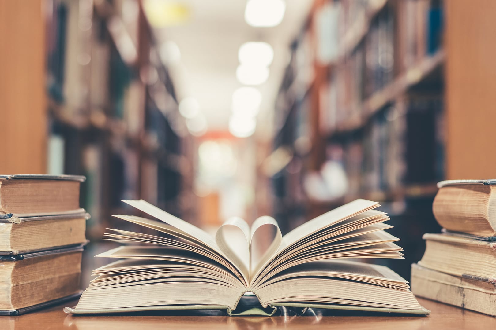 A stack of books with a National Book Lovers Day label on top