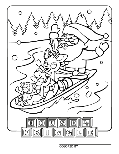 Santa Claus Sledding With Friends