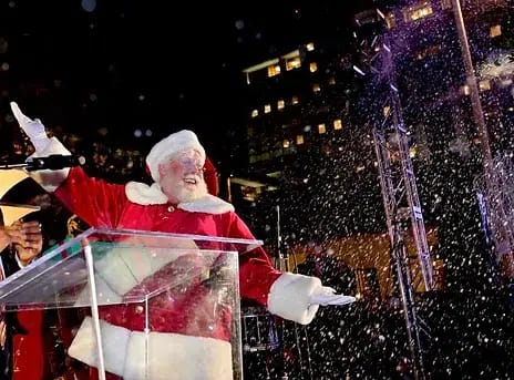 Santa Claus Lighting the Tree at Union Station Los Angeles