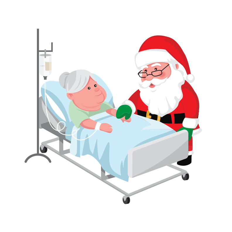 Santa Claus Live Visits Hospice Hospital