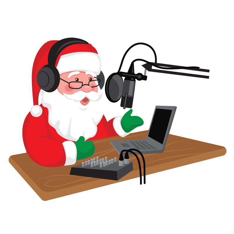 Hok Santa Claus Live Visits Web Radio Print Advertisements