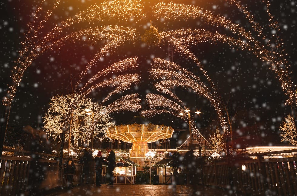 Christmas lights in Amusement Park Liseberg, Gothenburg, Sweden